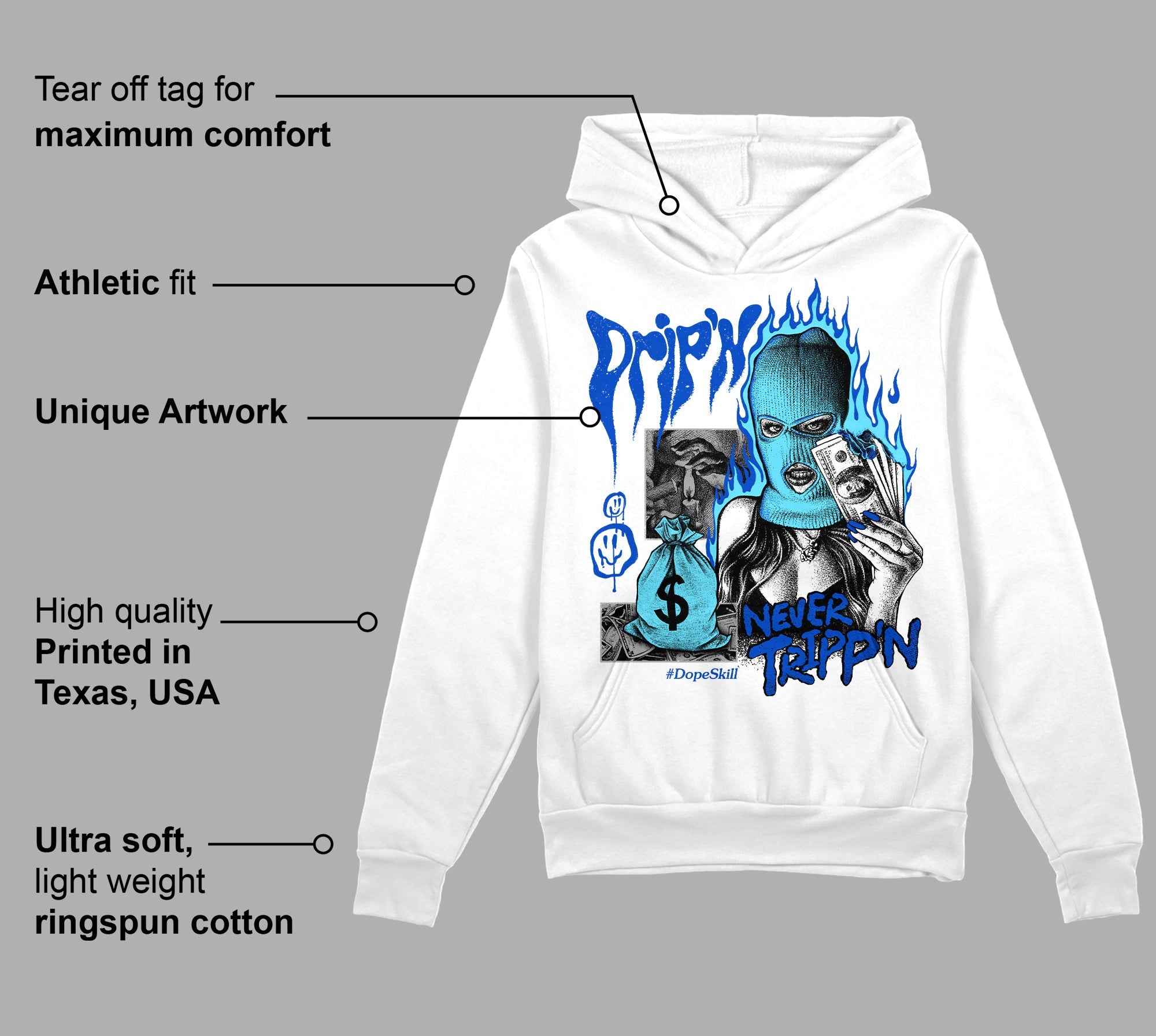 SB Dunk Argon superstreetwear Hoodie Sweatshirt Drip'n Never Tripp'n Graphic