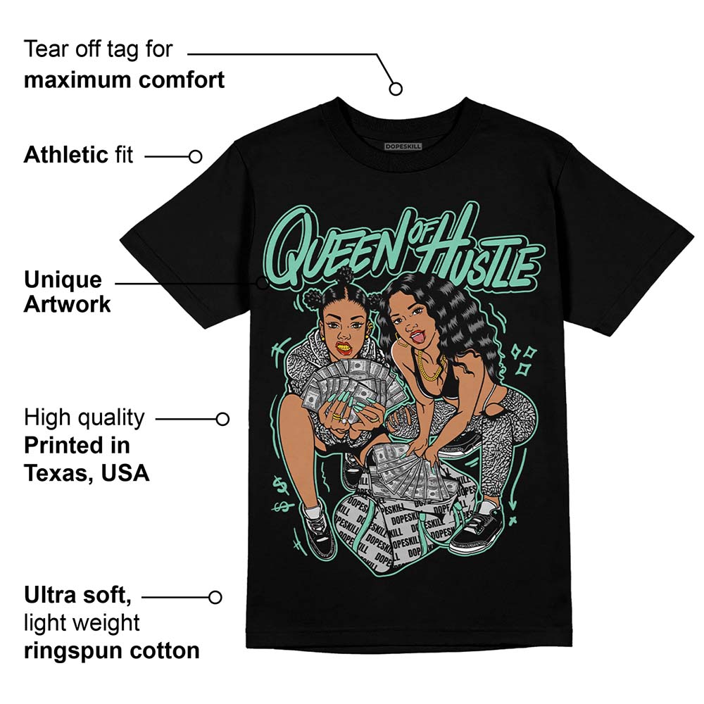 Green Glow 3s superstreetwear T-Shirt Queen Of Hustle Graphic