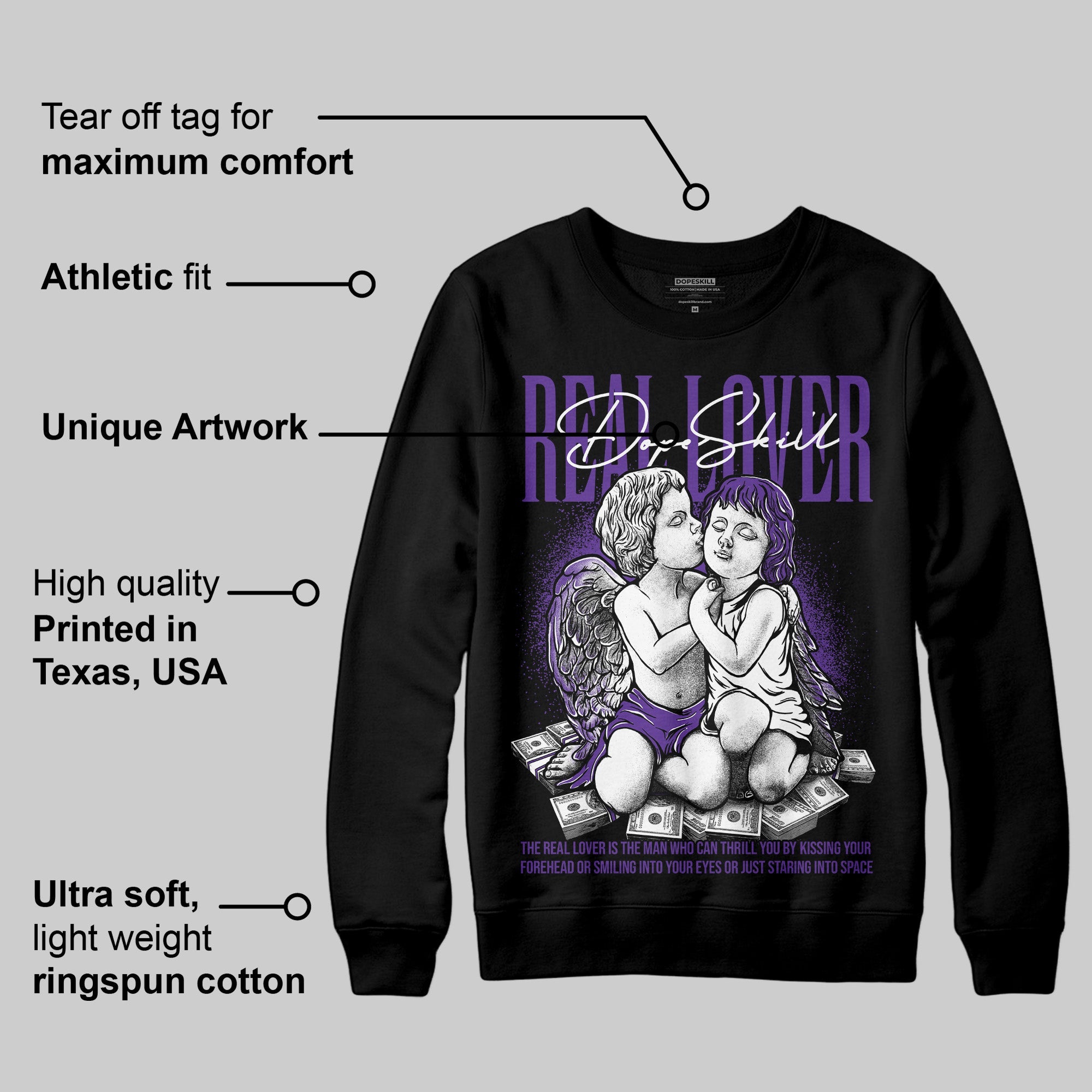PURPLE Collection superstreetwear Sweatshirt Real Lover Graphic