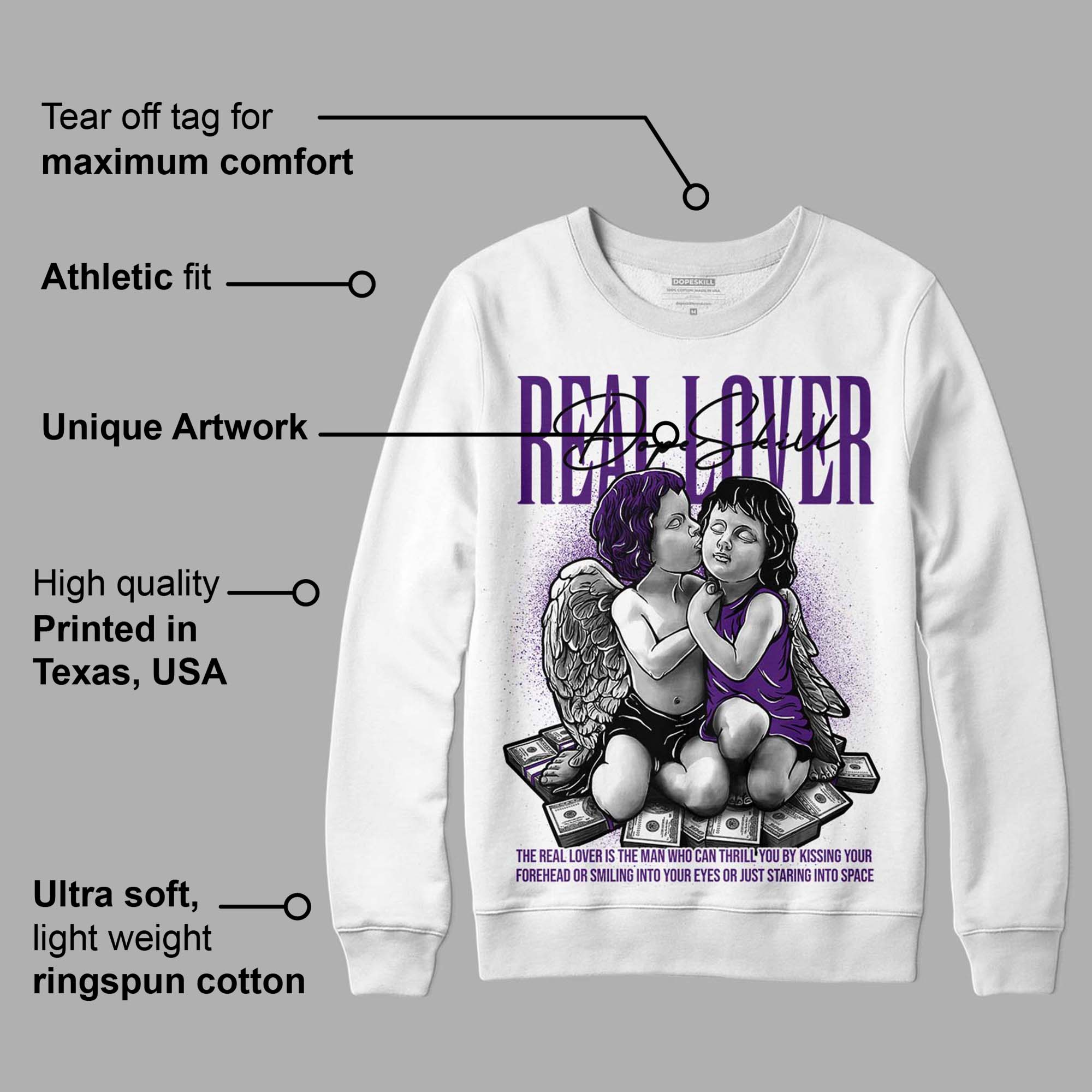 Field Purple 12s superstreetwear Sweatshirt Real Lover Graphic