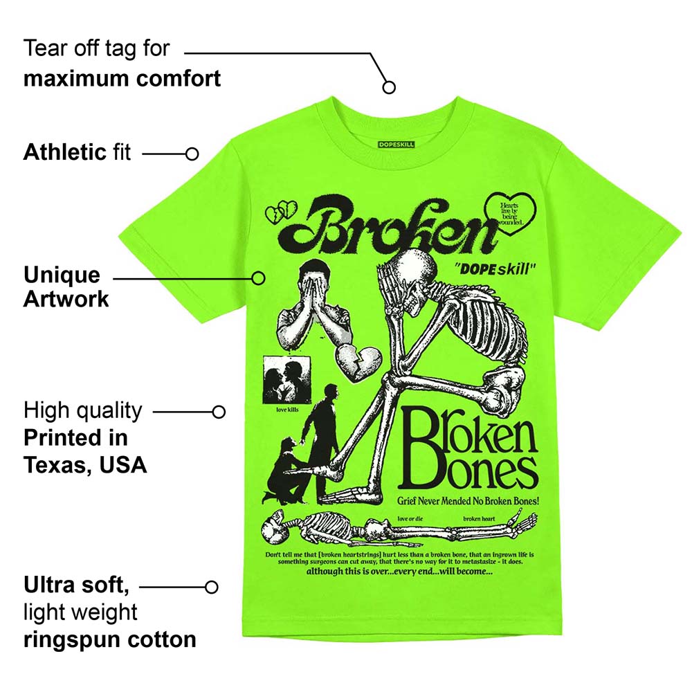 Neon Green Collection superstreetwear Neon Green T-shirt Broken Bones Graphic