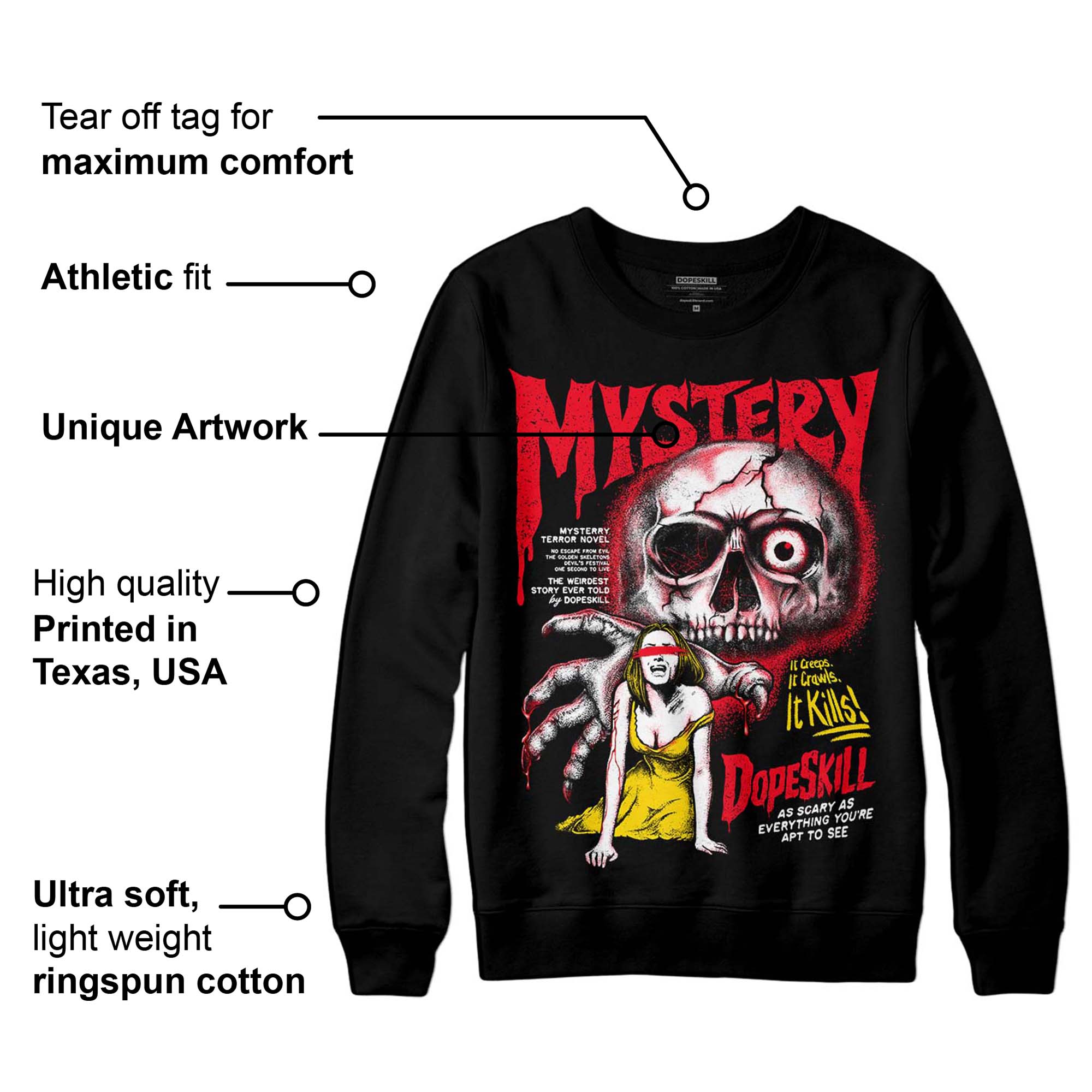 Red Thunder 4s superstreetwear Sweatshirt Mystery Ghostly Grasp Graphic