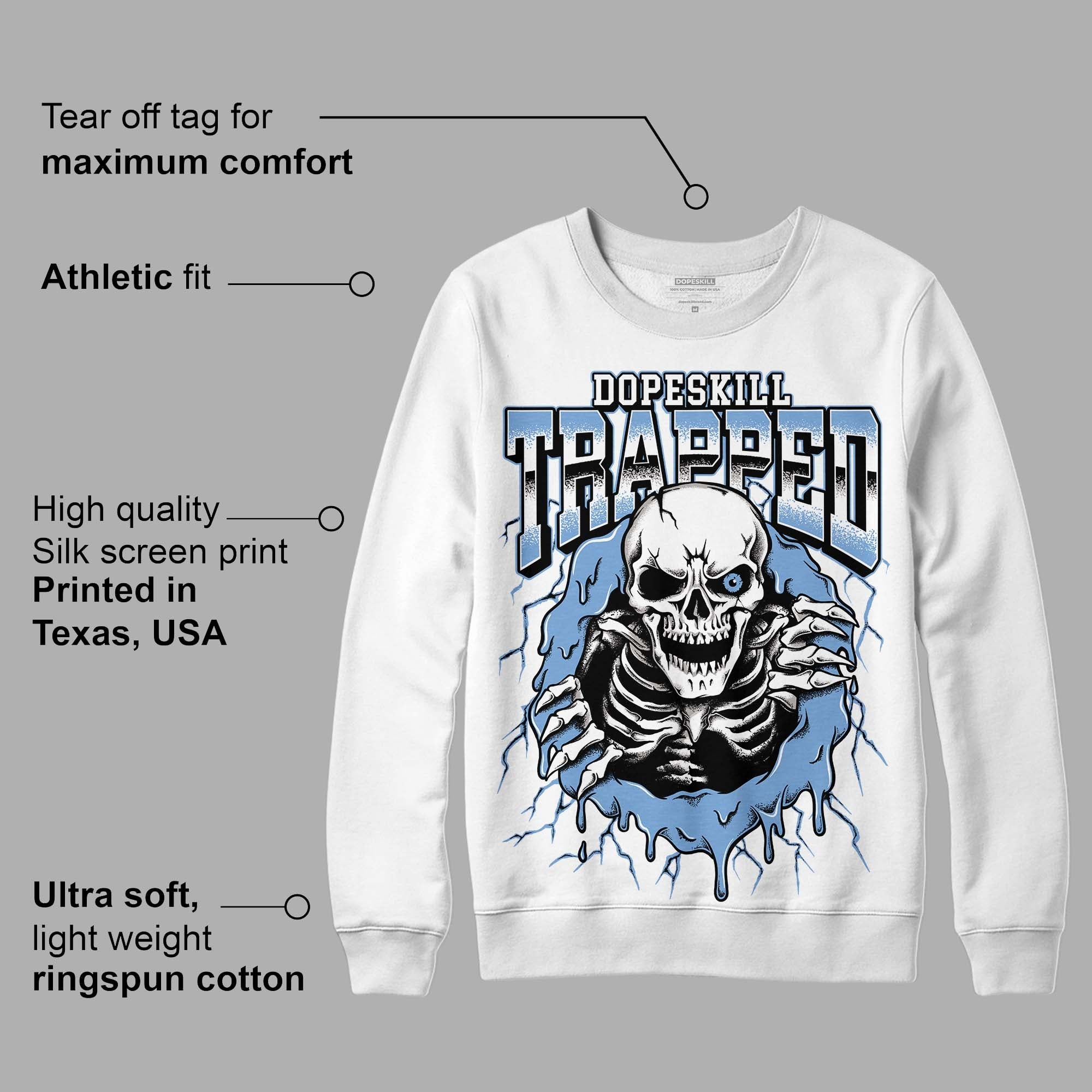 University Blue 5s superstreetwear Sweatshirt Trapped Halloween Graphic