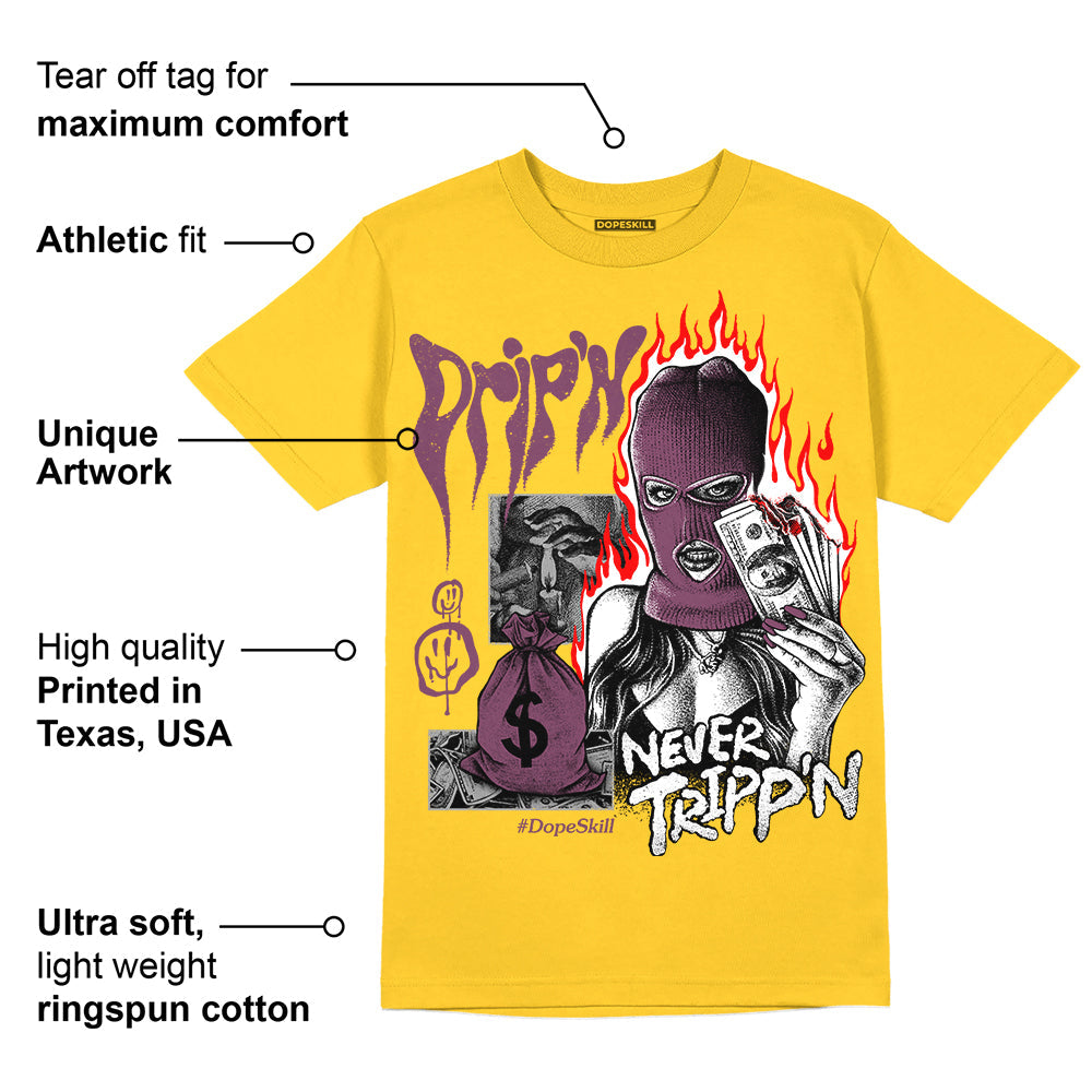 Brotherhood 1s High OG superstreetwear University Gold T-shirt Drip'n Never Tripp'n Graphic