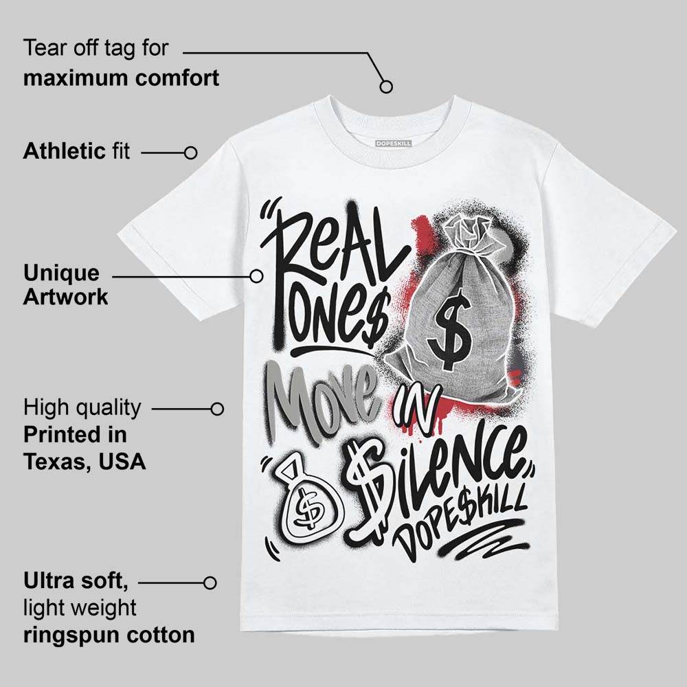 Black Cat 3s superstreetwear T-Shirt Real Ones Move In Silence Graphic