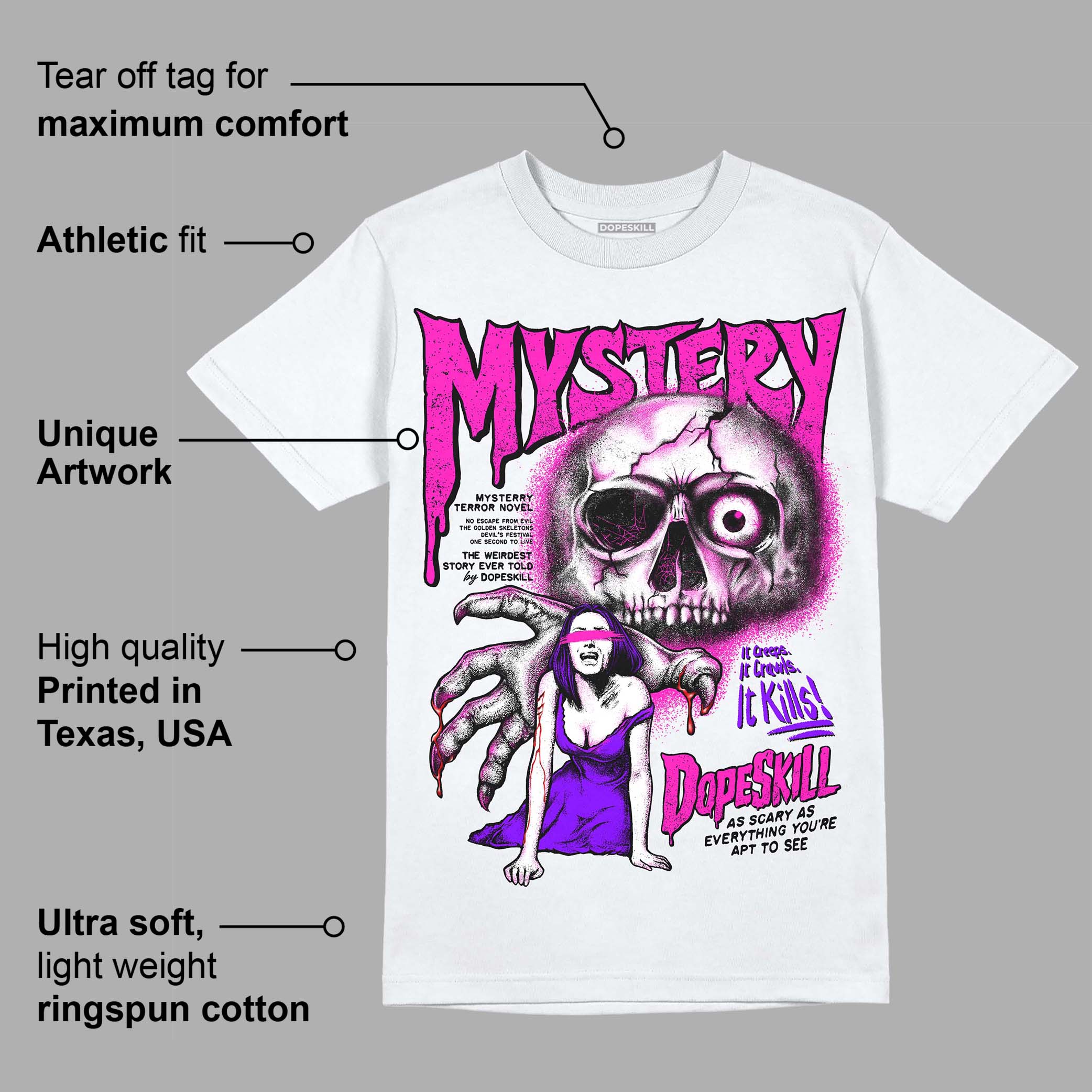 Dunk Active Fuchsia superstreetwear T-Shirt Mystery Ghostly Grasp Graphic
