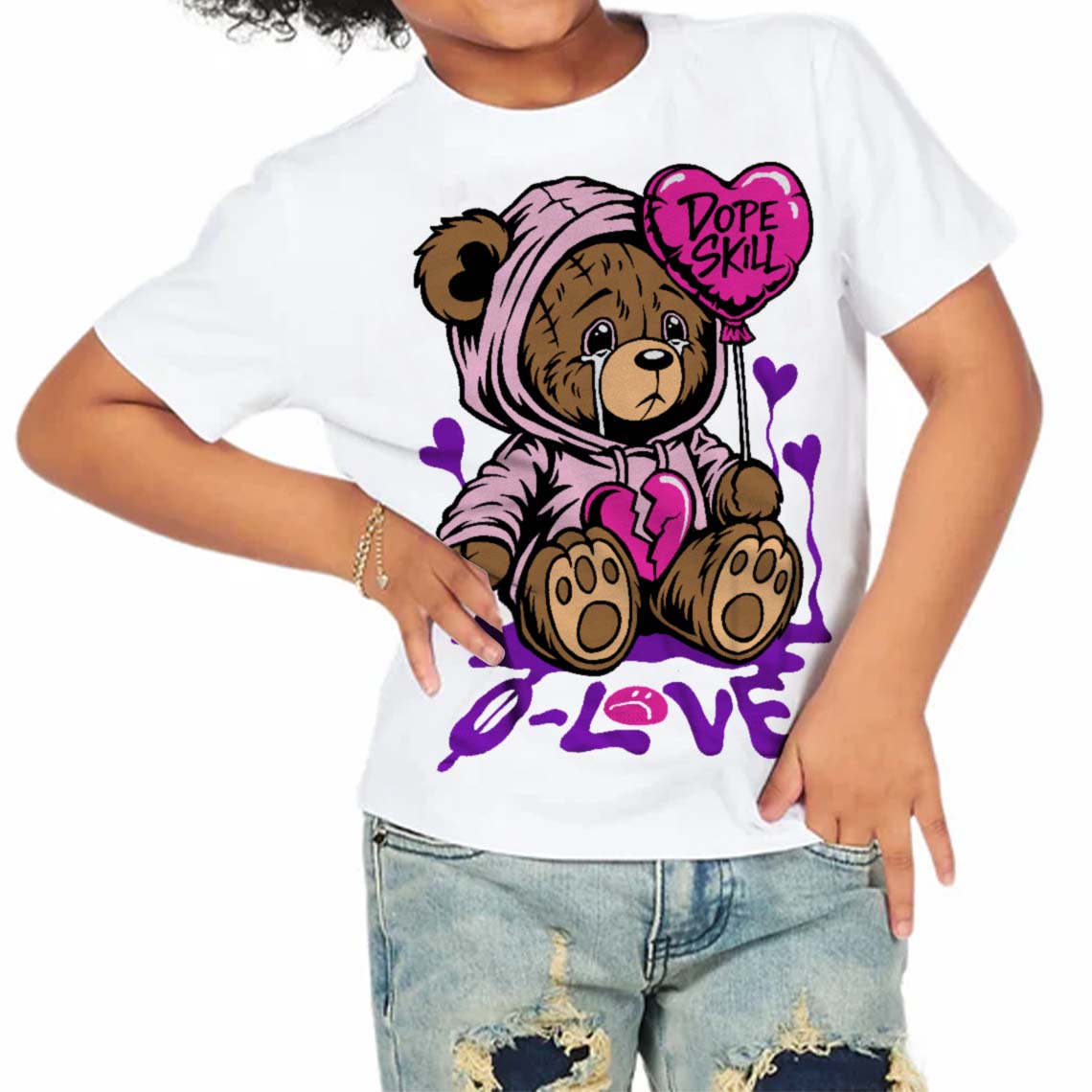 Pink Collection superstreetwear Toddler Kids T-shirt Broken Bear Graphic