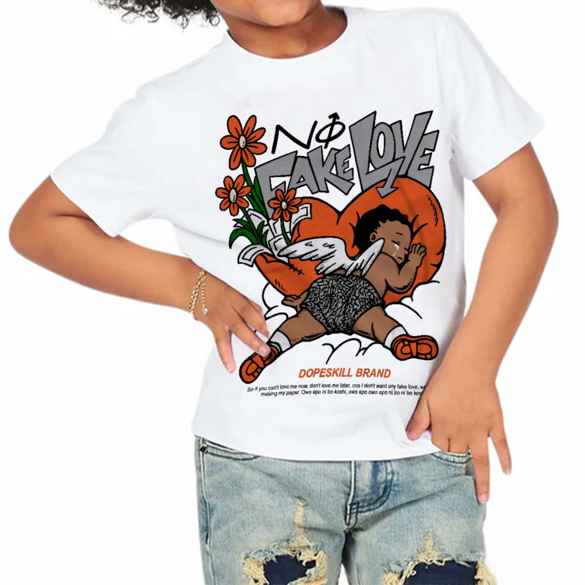 Georgia Peach 3s superstreetwear Toddler Kids T-shirt No Fake Love Graphic