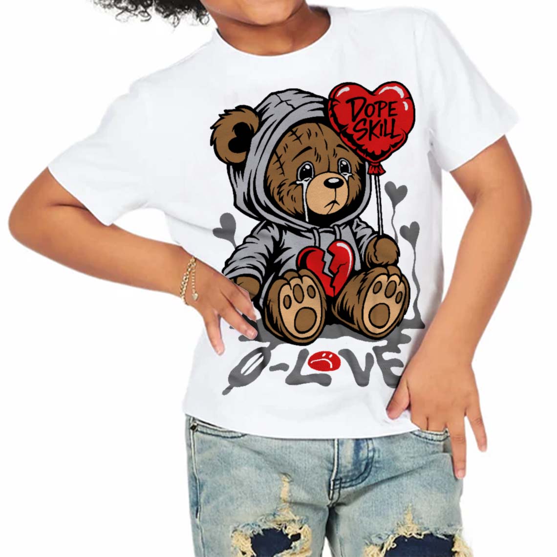 Grey Collection superstreetwear Toddler Kids T-shirt Broken Bear Graphic