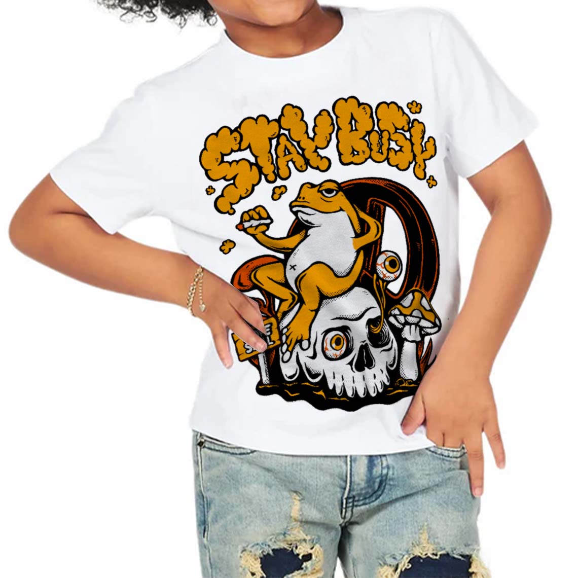 Black Taxi 12s superstreetwear Toddler Kids T-shirt Stay Busy Graphic
