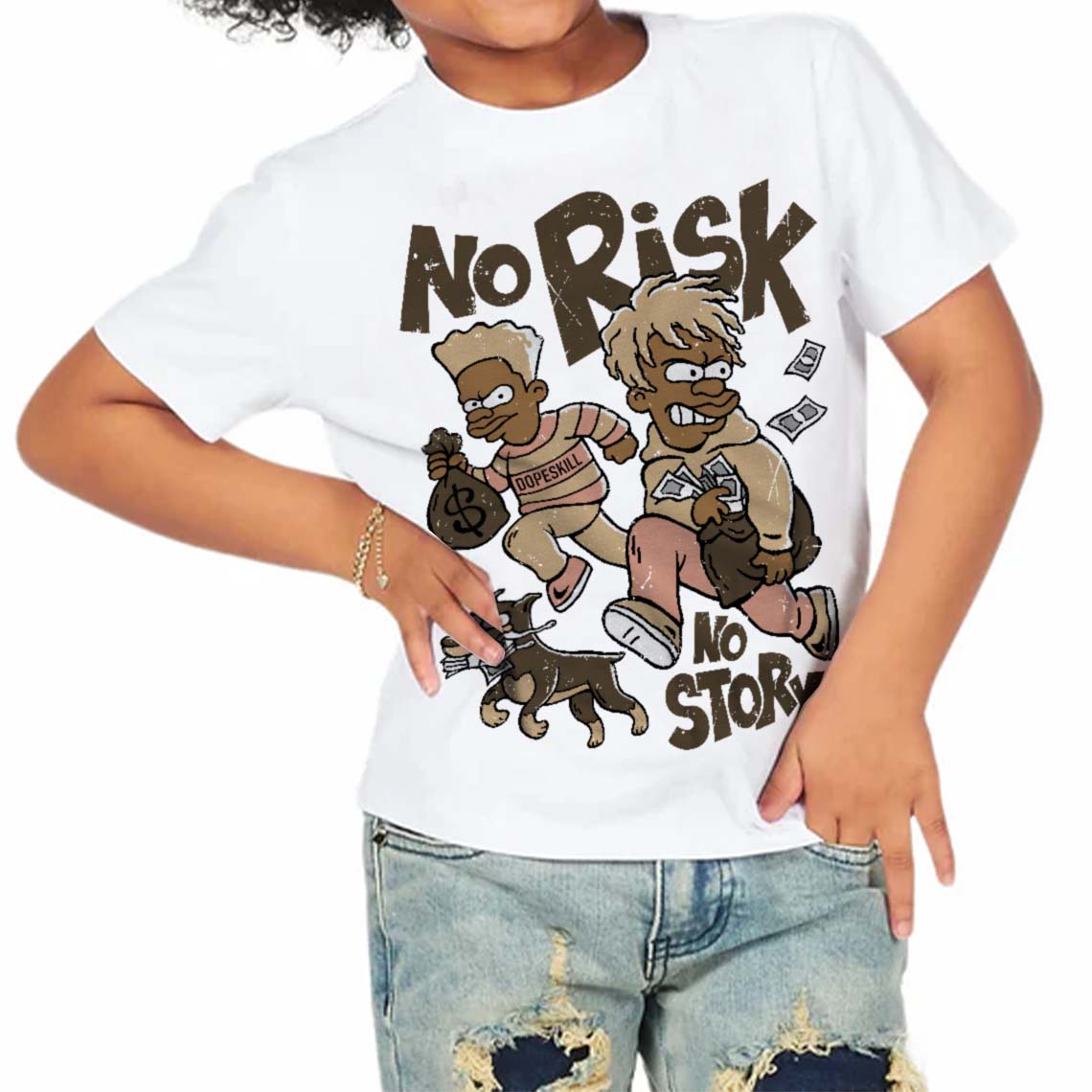 TAN Collection superstreetwear Toddler Kids T-shirt No Risk No Story Graphic