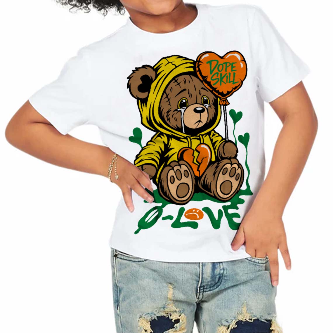 Dunk Reverse Brazil superstreetwear Toddler Kids T-shirt Broken Bear Graphic