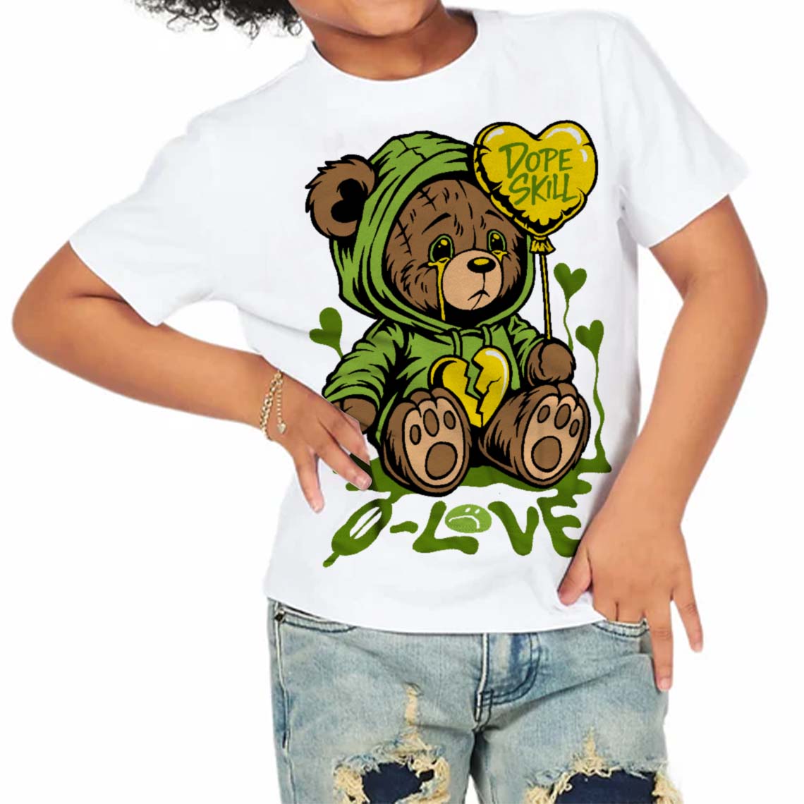 Dunk 'Chlorophyll' superstreetwear Toddler Kids T-shirt Broken Bear Graphic