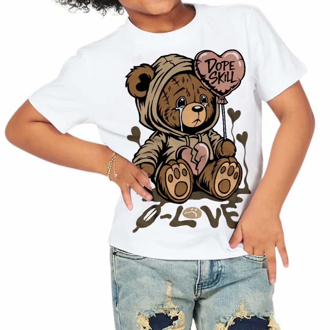 TAN Collection superstreetwear Toddler Kids T-shirt Broken Bear Graphic