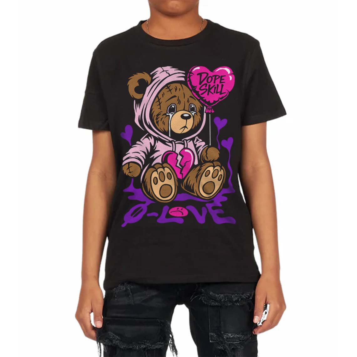 Pink Collection superstreetwear Toddler Kids T-shirt Broken Bear Graphic