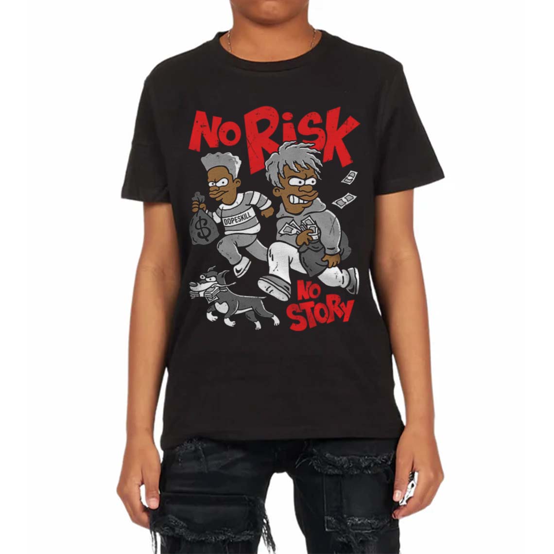 Grey Collection superstreetwear Toddler Kids T-shirt No Risk No Story Graphic