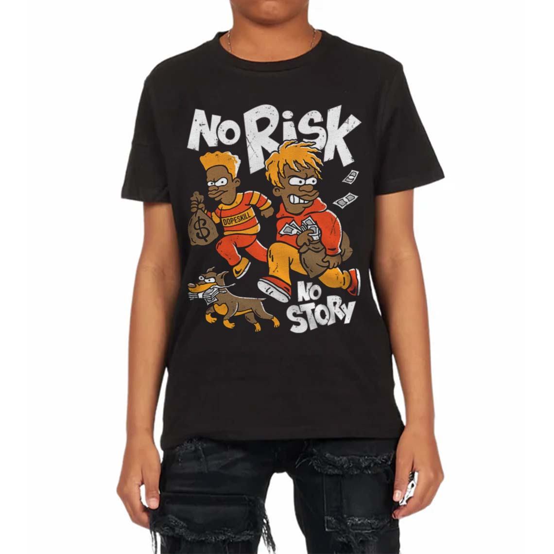 Black Taxi 12s superstreetwear Toddler Kids T-shirt No Risk No Story Graphic
