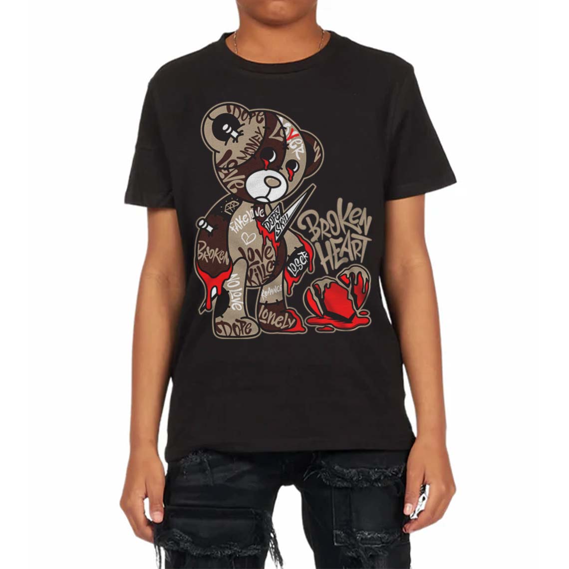 Latte 1s superstreetwear Toddler Kids T-shirt Broken Heart Graphic