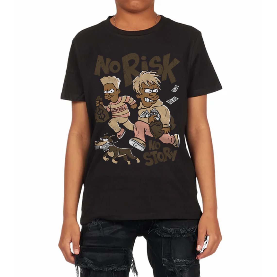 TAN Collection superstreetwear Toddler Kids T-shirt No Risk No Story Graphic