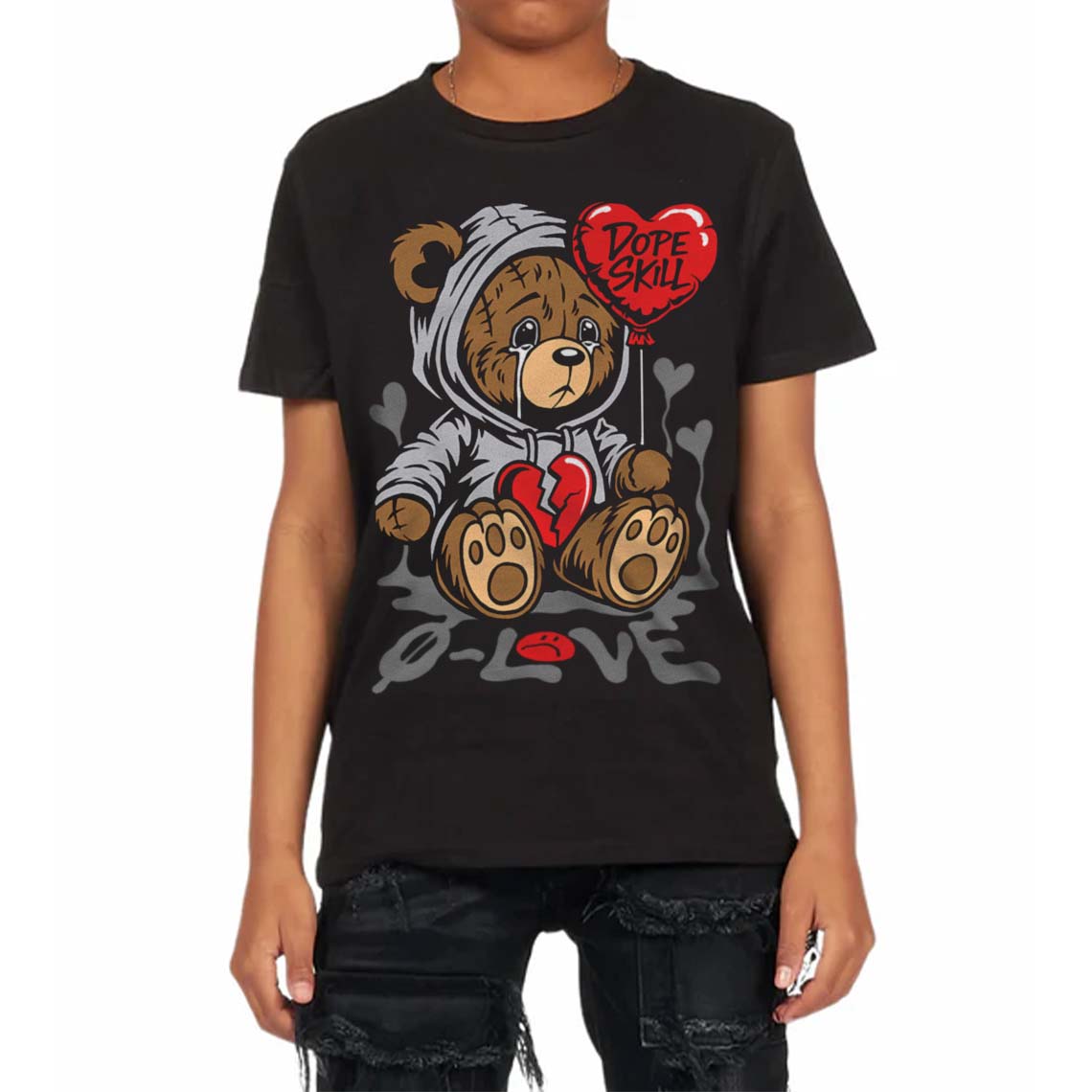 Grey Collection superstreetwear Toddler Kids T-shirt Broken Bear Graphic