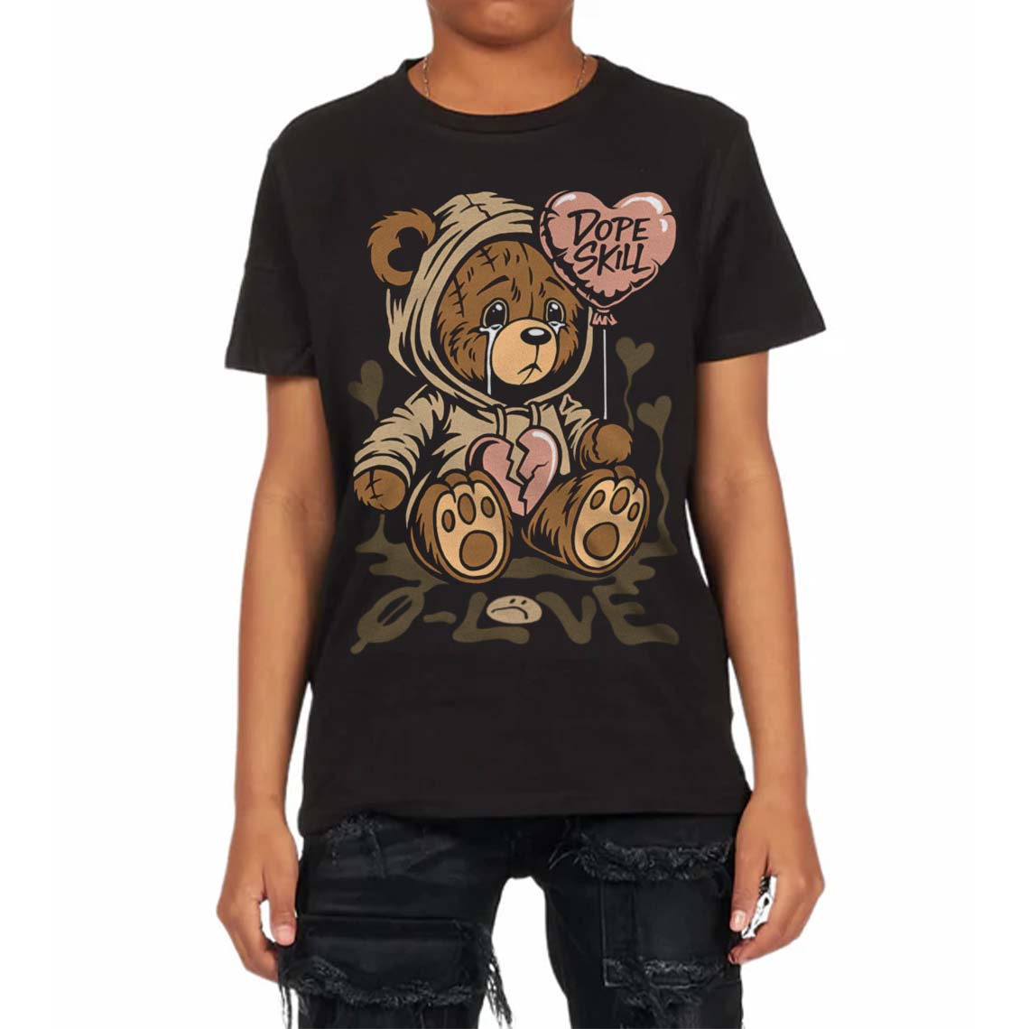 TAN Collection superstreetwear Toddler Kids T-shirt Broken Bear Graphic