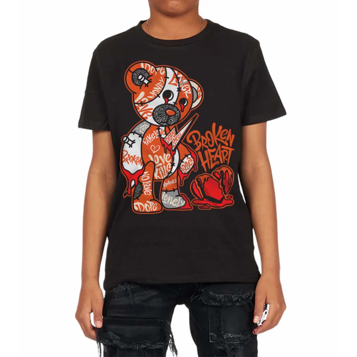 Georgia Peach 3s superstreetwear Toddler Kids T-shirt Broken Heart Graphic