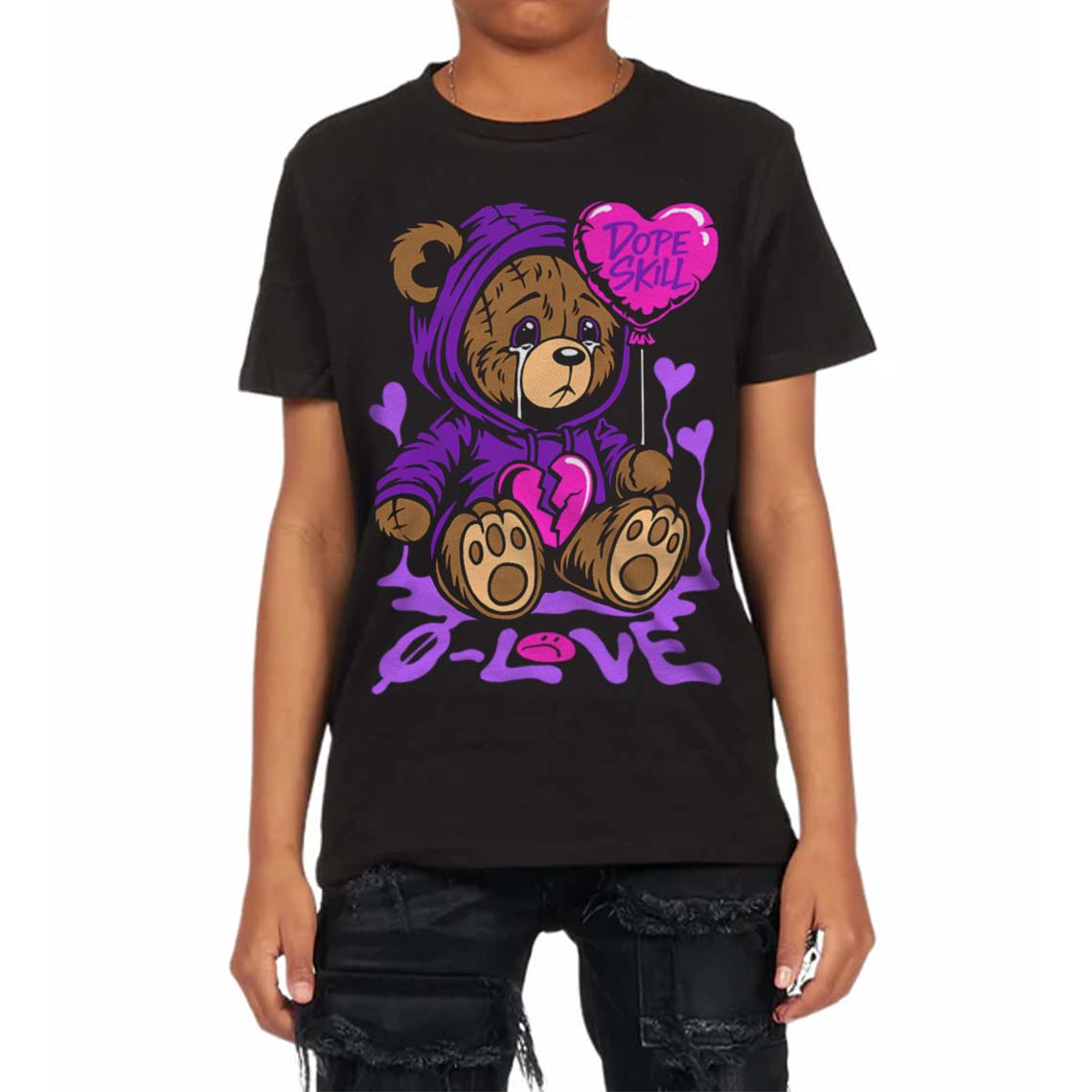 PURPLE Collection superstreetwear Toddler Kids T-shirt Broken Bear Graphic
