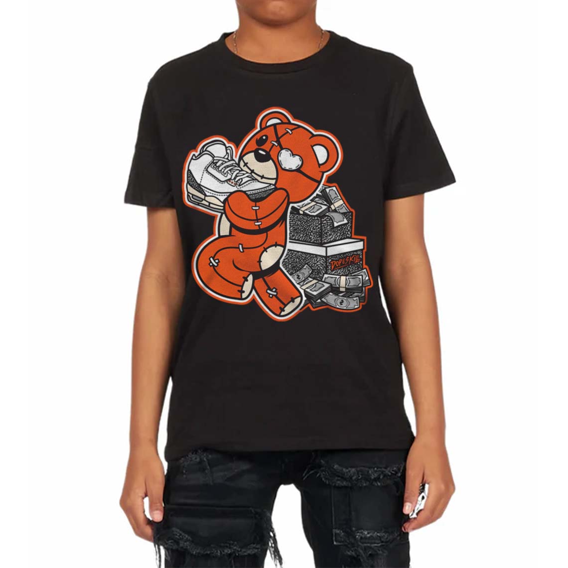 Georgia Peach 3s superstreetwear Toddler Kids T-shirt Bear Steals Sneaker Graphic