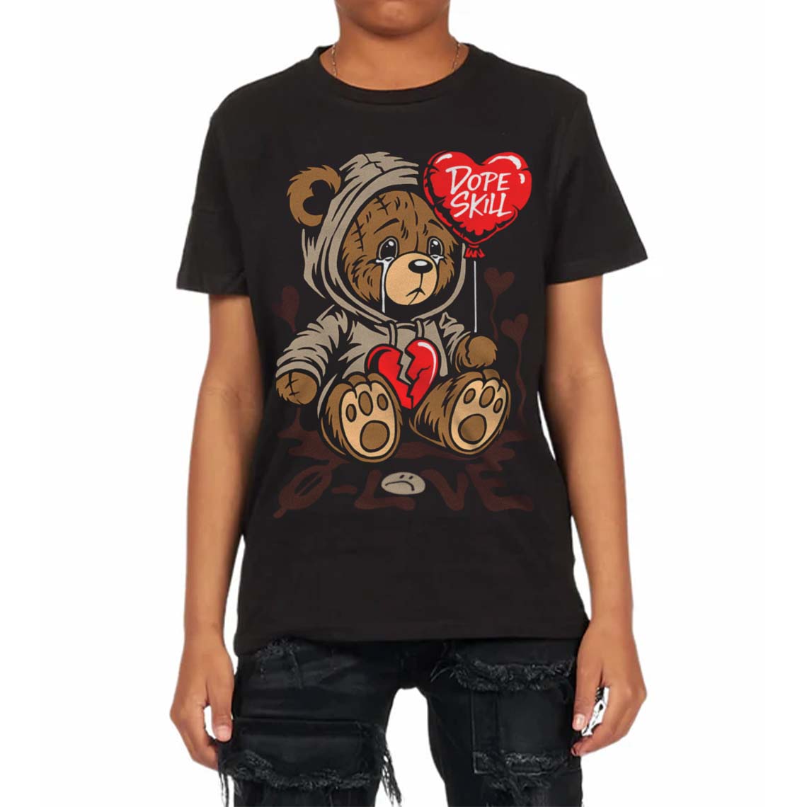 Latte 1s superstreetwear Toddler Kids T-shirt Broken Bear Graphic