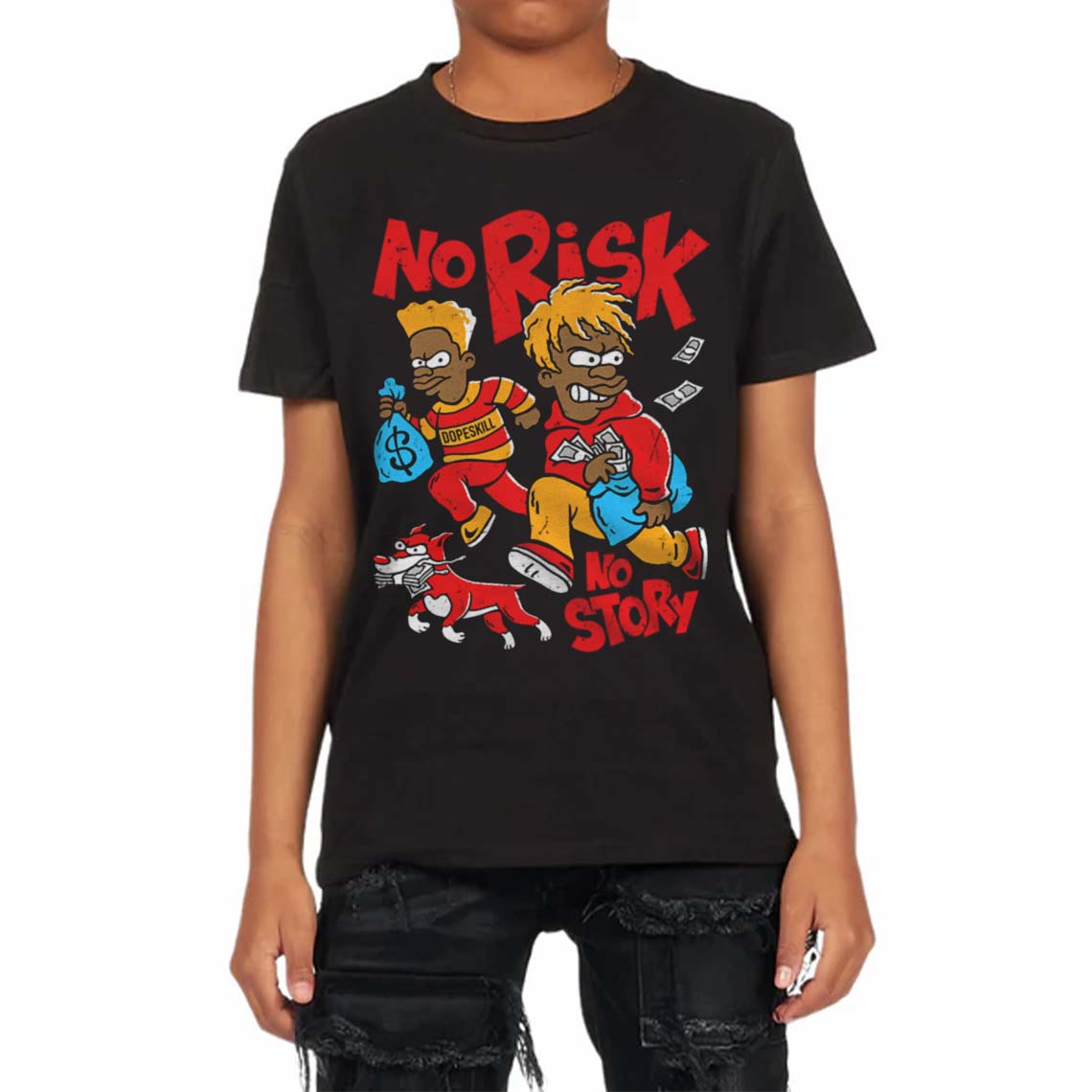 Red Collection superstreetwear Toddler Kids T-shirt No Risk No Story Graphic