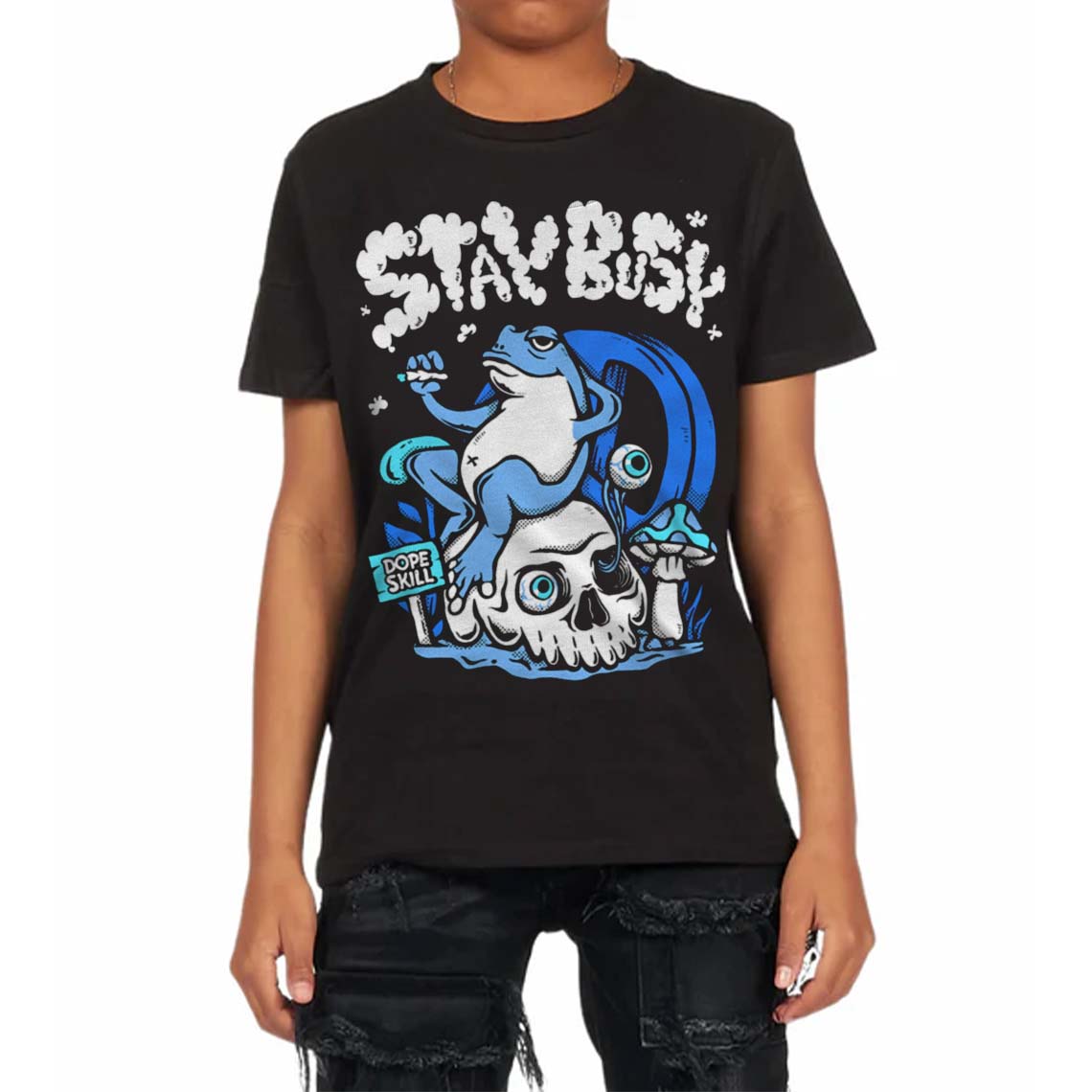 Powder Blue 9s superstreetwear Toddler Kids T-shirt Stay Busy Graphic