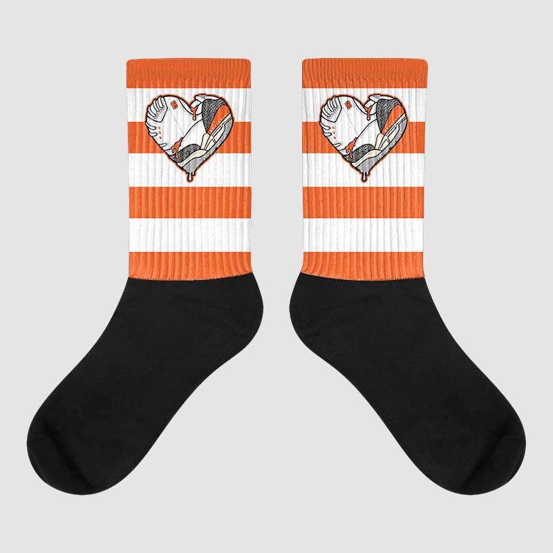 Georgia Peach 3s superstreetwear Sublimated Socks Horizontal Stripes Graphic