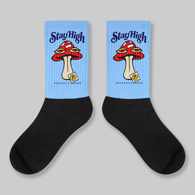 University Blue Collection superstreetwear Sublimated Socks Stay High Graphic
