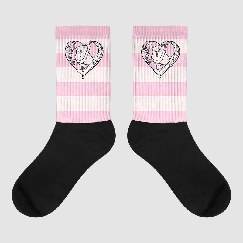 Dunk Low Pink Foam superstreetwear Sublimated Socks Horizontal Stripes Graphic