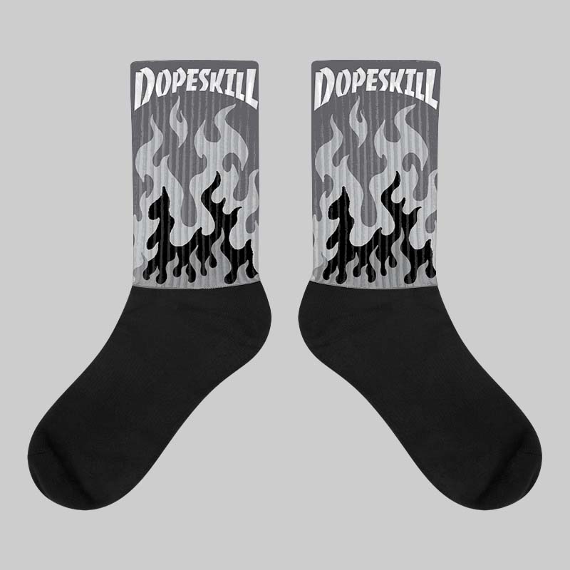 Wet Cement 4s superstreetwear Sublimated Socks FIRE Graphic