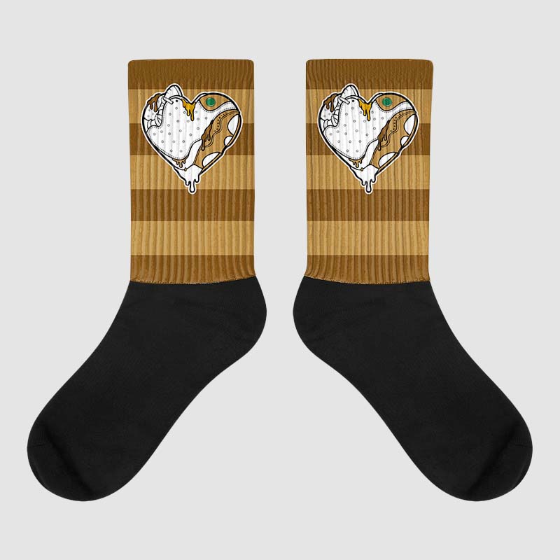 Wheat 13s superstreetwear Sublimated Socks Horizontal Stripes Graphic