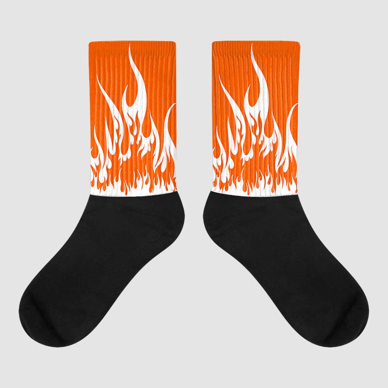 Orange Milk superstreetwear Sublimated Socks FIRE Graphic