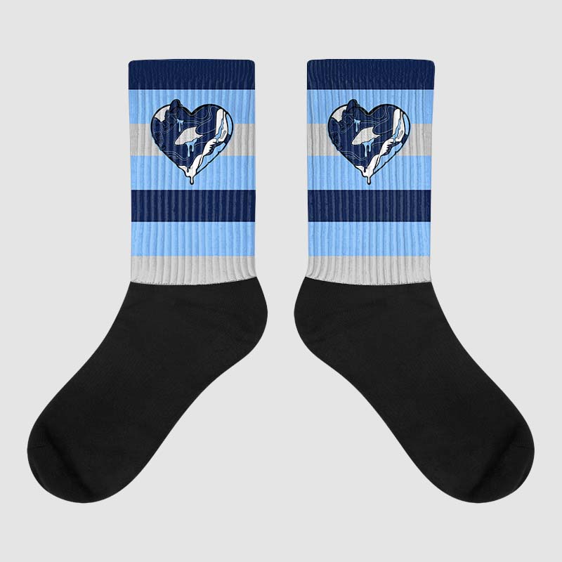 Midnight Navy 5s superstreetwear Sublimated Socks Horizontal Stripes Graphic