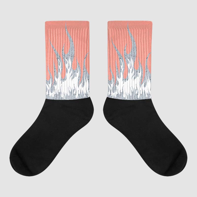 Crimson Bliss 5s Sublimated Socks FIRE Graphic