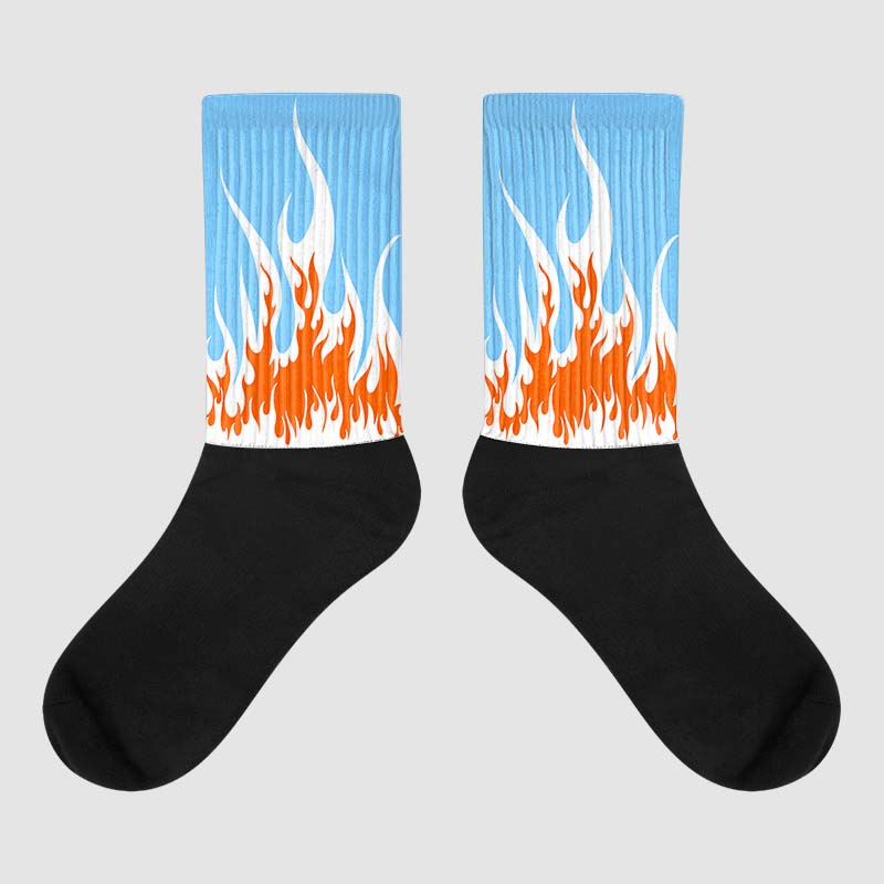 Dunk Low Futura University Blue superstreetwear Sublimated Socks FIRE Graphic