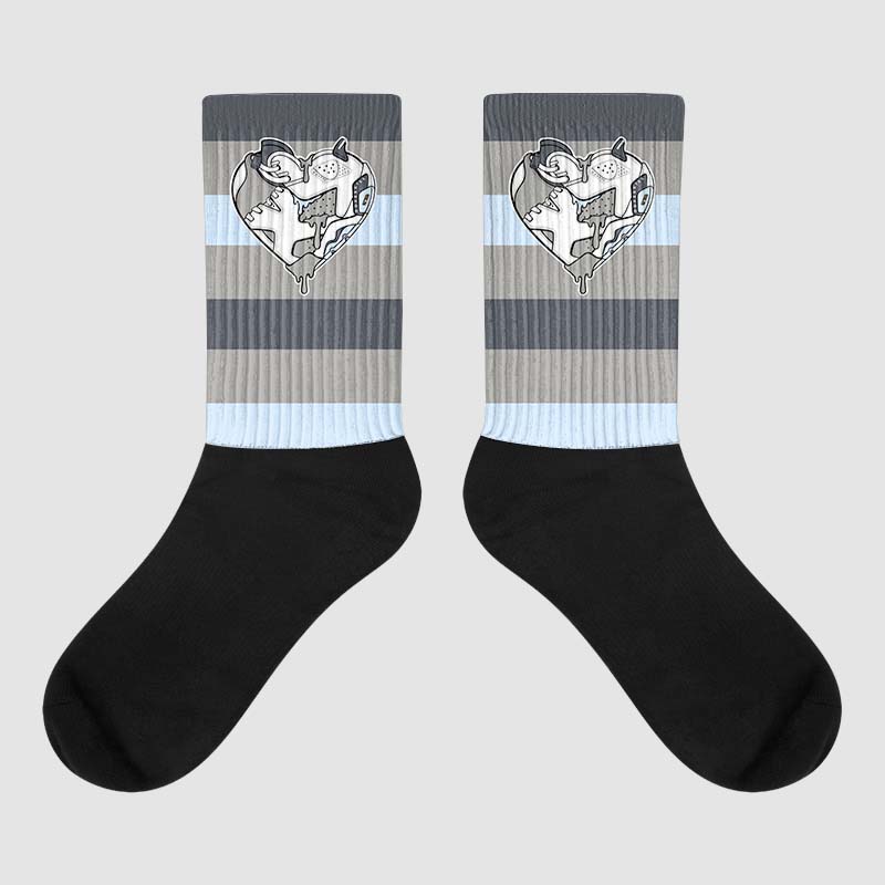 Cool Grey 6s Sublimated Socks Horizontal Stripes Graphic