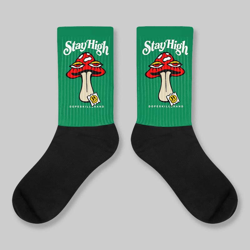 Green Collection superstreetwear Sublimated Socks Stay High Graphic