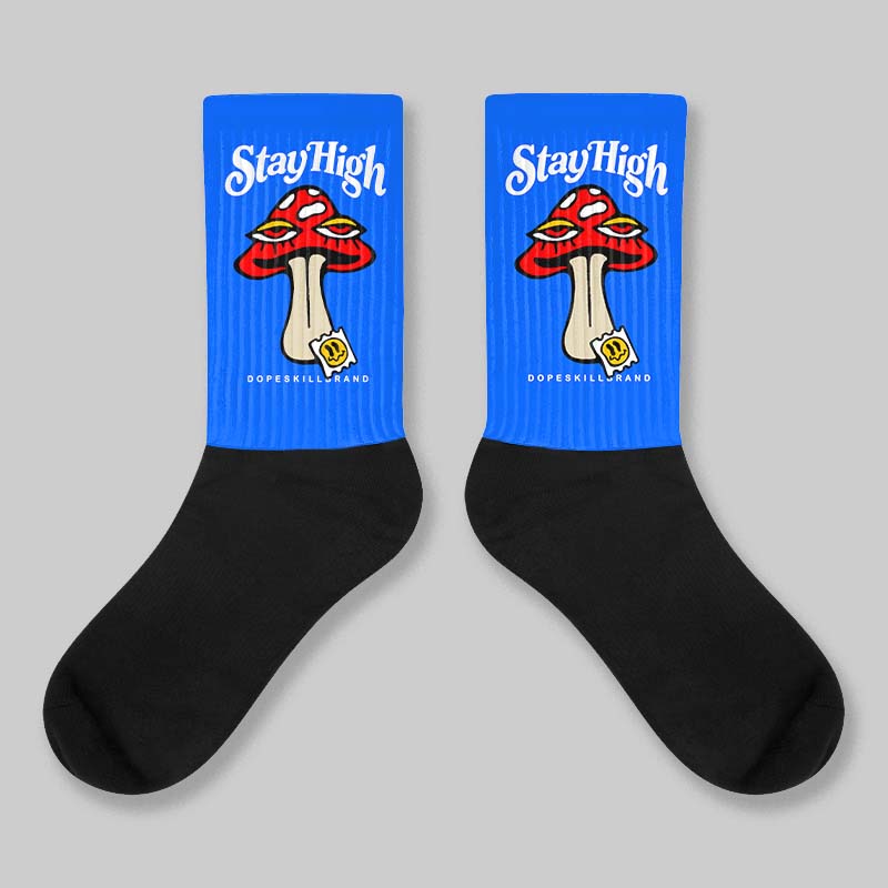 Royal Blue Collection superstreetwear Sublimated Socks Stay High Graphic