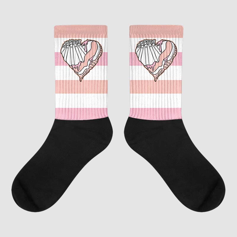 Legend Pink 11s superstreetwear Sublimated Socks Horizontal Stripes Graphic