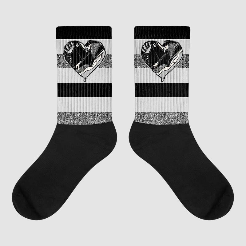 Off Noir 3s superstreetwear Sublimated Socks Horizontal Stripes Graphic