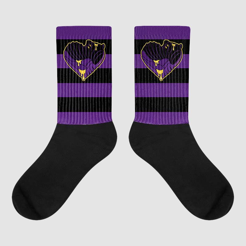 Field Purple 12s superstreetwear Sublimated Socks Horizontal Stripes Graphic