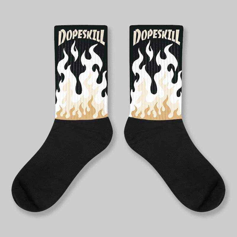 Reverse Metallic 5s superstreetwear Sublimated Socks FIRE Graphic