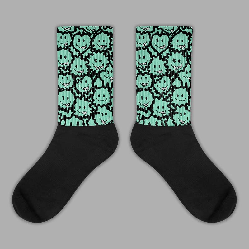 Green Glow 3s superstreetwear Sublimated Socks Slime Graphic