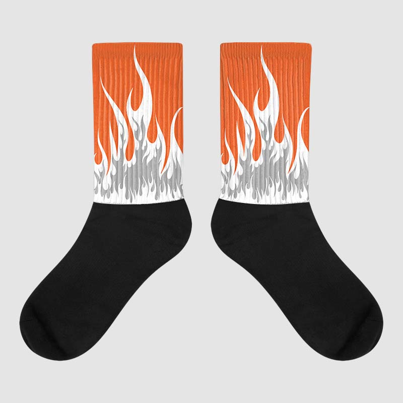 Georgia Peach 3s superstreetwear Sublimated Socks FIRE Graphic