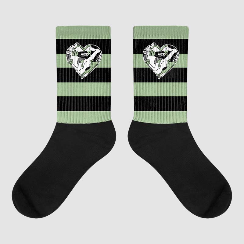 Seafoam 4s Sublimated Socks Horizontal Stripes Graphic